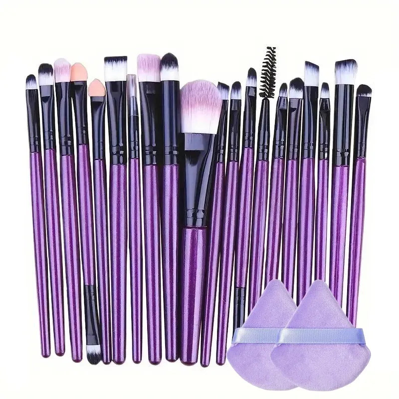 Lot de 20 pinceaux de maquillage pour eye-liner, pinceaux estompeurs, pinceaux de maquillage pour joues, pinceaux de fond de teint cosmétiques pour les yeux