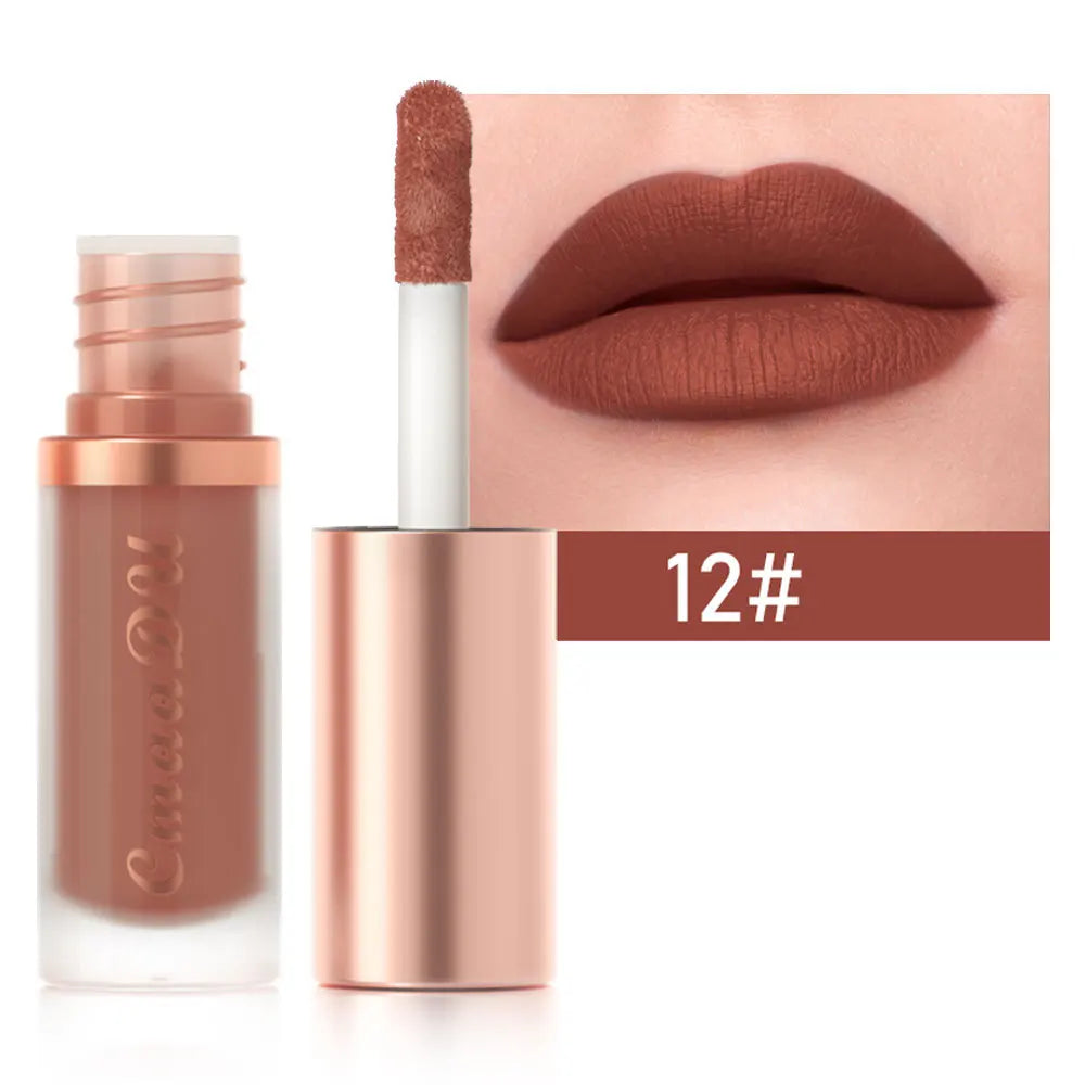 1pcs Waterproof Matte Velvet Lip Glaze Moisturizing Long Lasting Non-stick Cup Not Easy To Fade Lip Gloss Lipstick Makeup Eco Chic