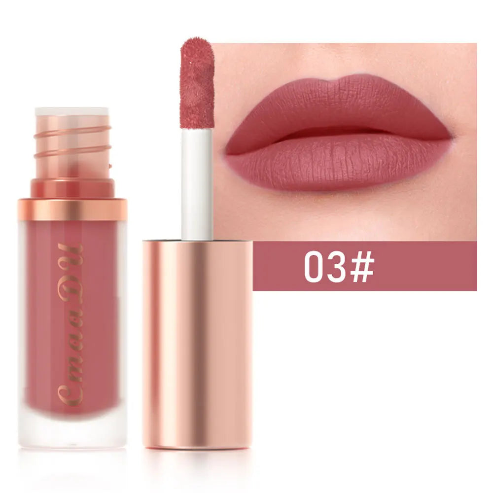 1pcs Waterproof Matte Velvet Lip Glaze Moisturizing Long Lasting Non-stick Cup Not Easy To Fade Lip Gloss Lipstick Makeup Eco Chic