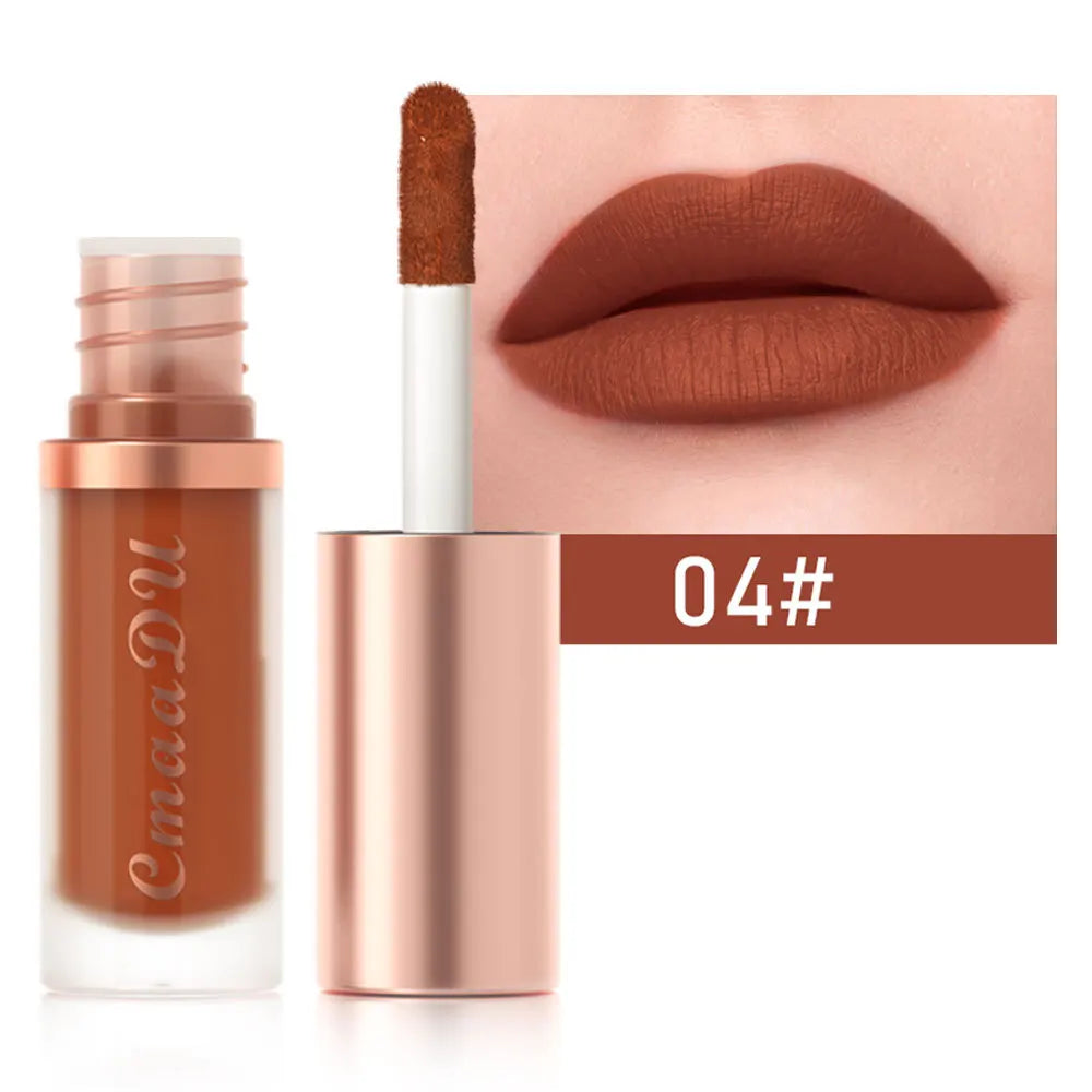 1pcs Waterproof Matte Velvet Lip Glaze Moisturizing Long Lasting Non-stick Cup Not Easy To Fade Lip Gloss Lipstick Makeup Eco Chic